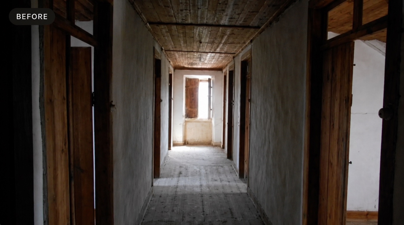 Before photo of a property needing renovation